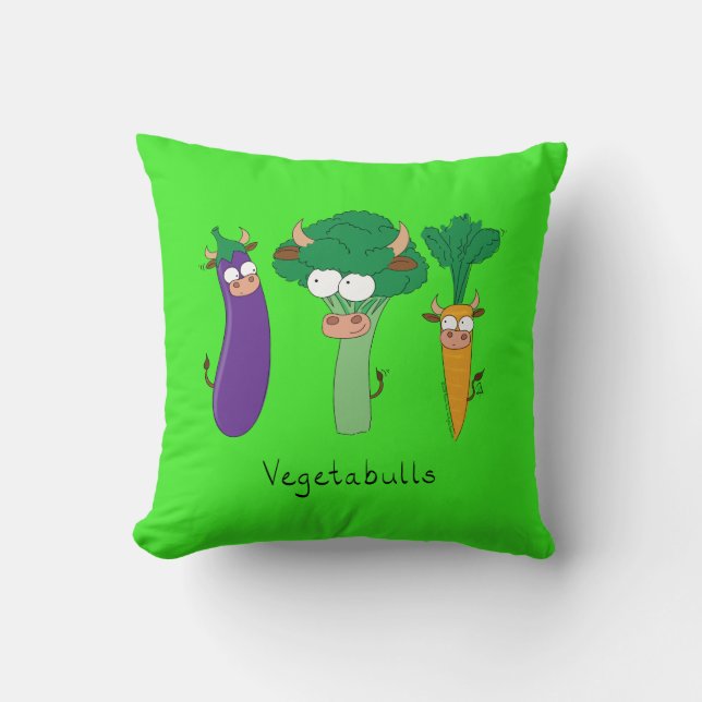 Funny Vegetables Niedlicher Cartoon Kinder Kissen (Vorderseite)