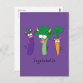 Funny Vegetables Niedlicher Cartoon Kinder Postkarte (Vorne/Hinten)