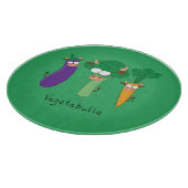 Funny Vegetables Niedlicher Cartoon Kinder Schneidebrett (Ecke)
