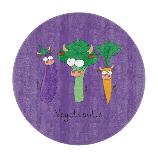 Funny Vegetables Niedlicher Cartoon Kinder Schneidebrett (Vorderseite)