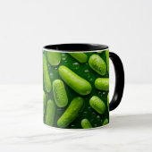 Funny Vegetarian Cool Green Fresh Cucumber Tasse (VorderseiteRechts)