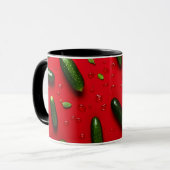Funny Vegetarian Cool Green Fresh Cucumber Tasse (Vorderseite Links)