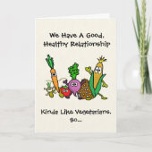 Funny Vegetarian oder Vegan Valentine's Day Card Karte (Vorderseite)