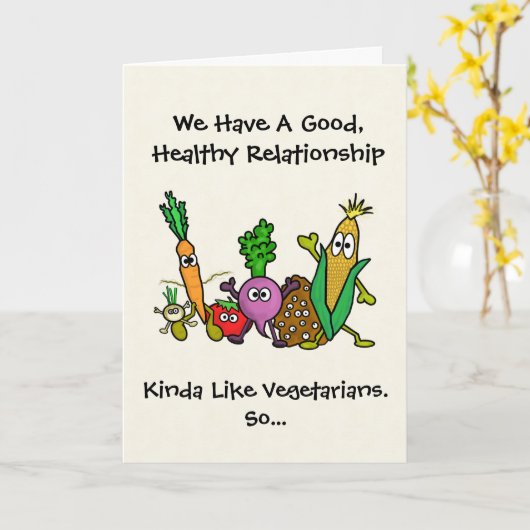 Funny Vegetarian oder Vegan Valentine's Day Card Karte (Gelbe Blume)