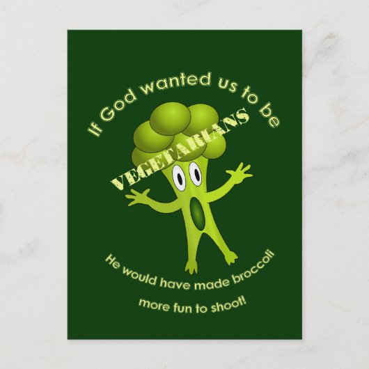 Funny Vegetarian Quote Postcard Postkarte (Vorderseite)