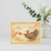 Funny Vegetarian Thanksgiving Postkarte (Stehend Vorderseite)