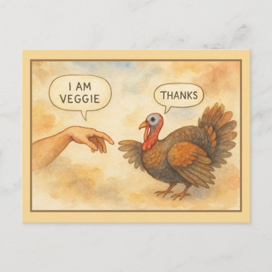 Funny Vegetarian Thanksgiving Postkarte (Vorderseite)