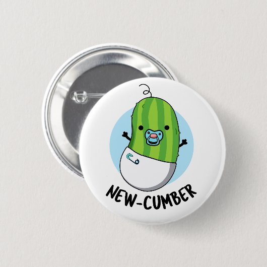 Funny Veggie Cucumber Pun Button (Vorne & Hinten)