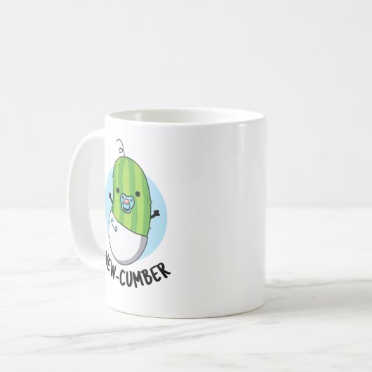 Funny Veggie Cucumber Pun Kaffeetasse (Vorderseite Links)
