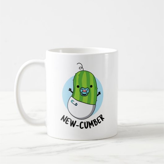 Funny Veggie Cucumber Pun Kaffeetasse (Links)