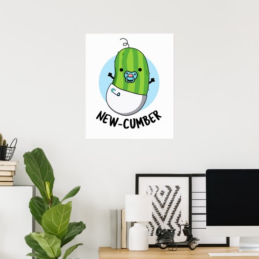 Funny Veggie Cucumber Pun Poster (Heimbüro)