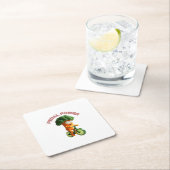 Funny Veggie Rider Rechteckiger Pappuntersetzer (Vor Ort)