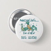 Funny Veggies New Big Sister Button (Vorne & Hinten)