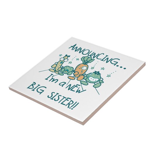 Funny Veggies New Big Sister Fliese (Seite)