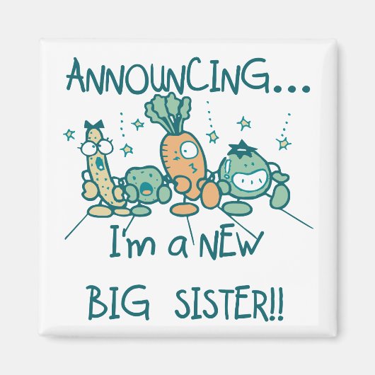 Funny Veggies New Big Sister Magnet (Vorne)