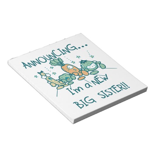 Funny Veggies New Big Sister Notizblock (angewinkelt)