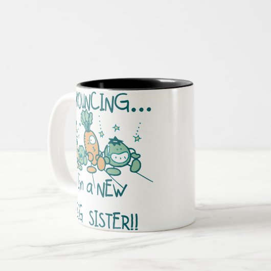 Funny Veggies New Big Sister Zweifarbige Tasse (Vorderseite Links)