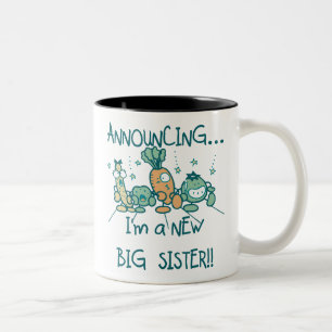 Funny Veggies New Big Sister Zweifarbige Tasse