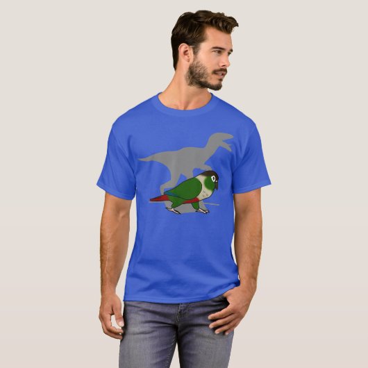 Funny Velociraptor Green Cheeked Conure Birb T-Shirt (Vorne ganz)