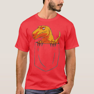 Funny Velociraptor Raptor in Pocket Dinosaur am Uf T-Shirt