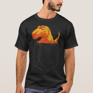 Funny Velociraptor Raptor in Pocket Dinosaur Long T-Shirt