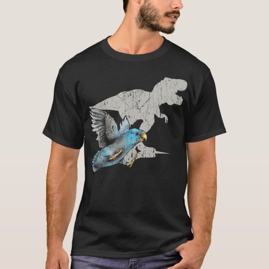 Funny Velociraptor Türkis Parrotlet Niedlich T-Shirt (Vorderseite)