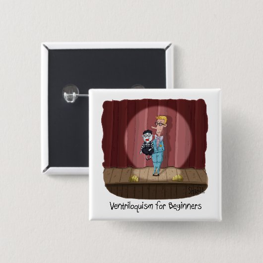 Funny Ventriloquism für Anfänger Card oder Geschen Button (Vorne & Hinten)