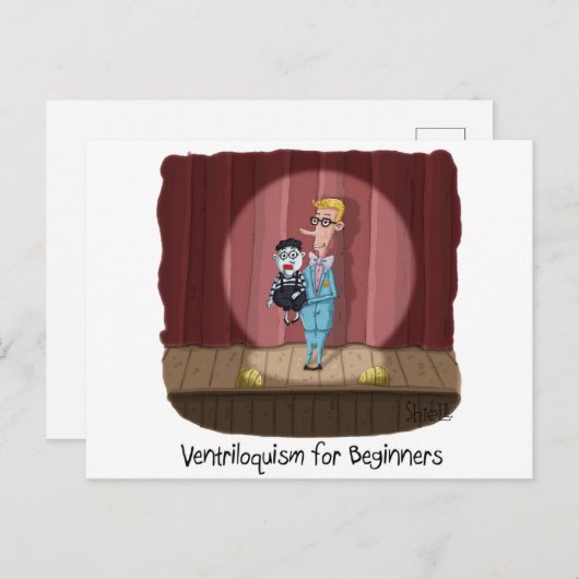 Funny Ventriloquism für Anfänger Card oder Geschen Postkarte (Vorne/Hinten)