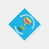 Funny Venus Fliegenfalle Pflanze Cartoon Serviette (Ecke)