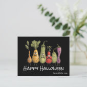 Funny verängstigt vegggie schwarz Halloween Postkarte (Stehend Vorderseite)