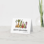 Funny verängstigt Veggie Halloween Gruß Karte (Vorderseite)