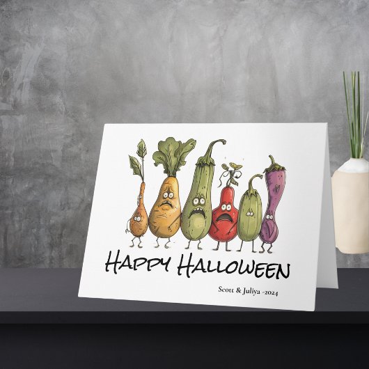 Funny verängstigt Veggie Halloween Gruß Karte