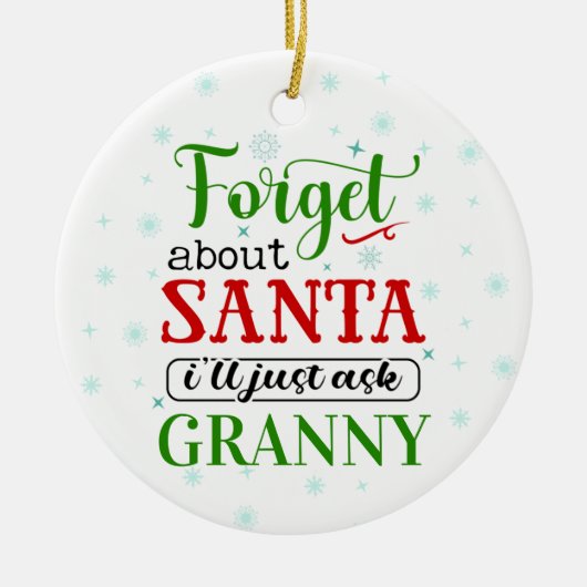 Funny Vergessen Santa GRANNY Weihnachtsschmuck (Vorne)