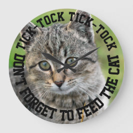 Funny Vergiss nicht, die Katze personalizable Fütt Große Wanduhr