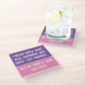 Funny Verheiratet Life Quotting Glass Untersetzer (Schrägansicht)