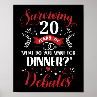 Funny Verheirateten Paare oder ihr 20. Hochzeit An Poster