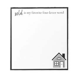 Funny "verkauft ist mein Liebling" Realtor House Notizblock
