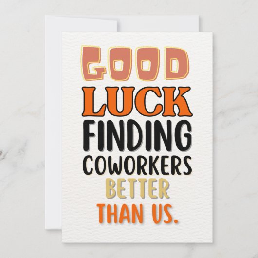 Funny Verlassend Card für Men Women, Humorvoll lau Dankeskarte (Vorderseite)