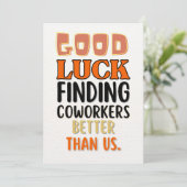 Funny Verlassend Card für Men Women, Humorvoll lau Dankeskarte (Stehend Vorderseite)