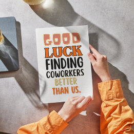 Funny Verlassend Card für Men Women, Humorvoll lau Dankeskarte