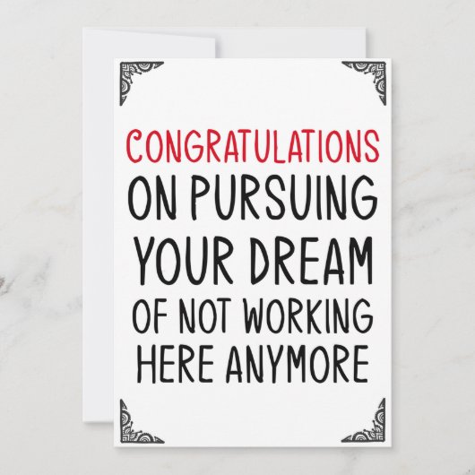 Funny Verlassend Kartengeschenk Mitarbeiter Mitarb Einladung (Vorderseite)