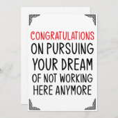 Funny Verlassend Kartengeschenk Mitarbeiter Mitarb Einladung (Vorne/Hinten)