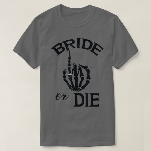 Funny Verlobt Bride Skeleton Hand Hochzeitsring fü T-Shirt (Design vorne)