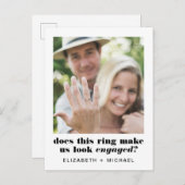 Funny Verlobung Foto Ankündigungspostkarte (Vorne/Hinten)