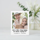 Funny Verlobung Foto Ankündigungspostkarte (Stehend Vorderseite)