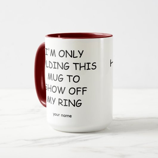 Funny Verlobung Future Frau Fiancé Rustic Tasse (Vorderseite Links)