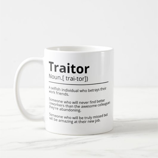 Funny Verräter personalisiert verlassend Tasse Ver (Links)