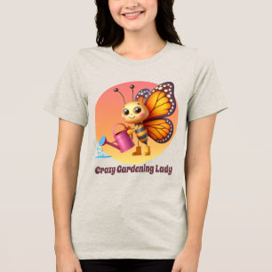 Funny verrückte Gartenlerin Tri-Blend Shirt