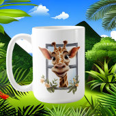 Funny verrückte Giraffe Dame fügt Text hinzu Kaffeetasse