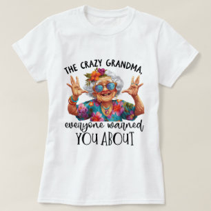 Funny verrückte Oma Word Art T-Shirt